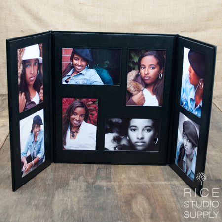 8 - 4x6 Portrait Gallery Folio Black/Black 6V/2H - Click Image to Close